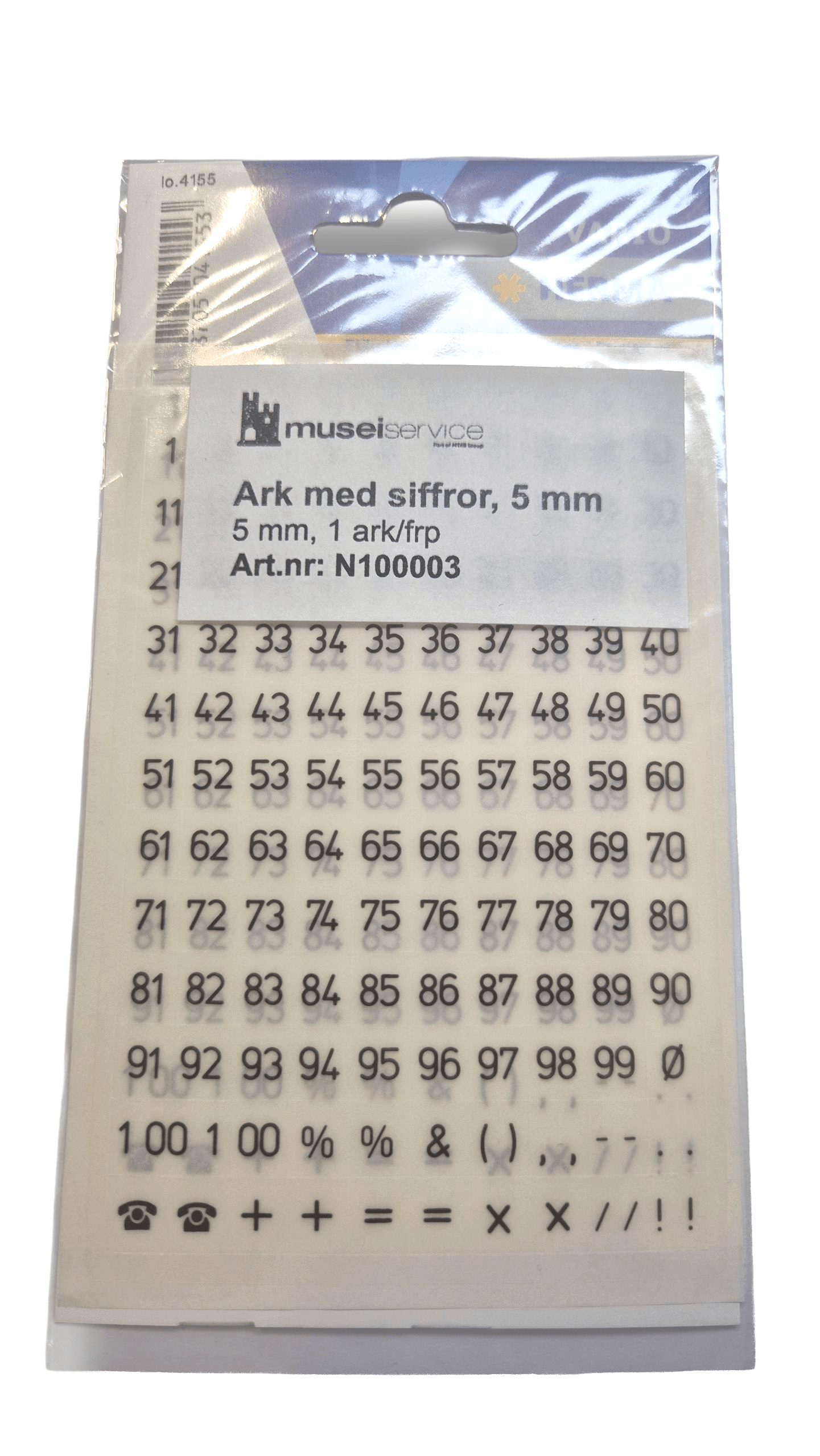 Ark med tal, 5 mm