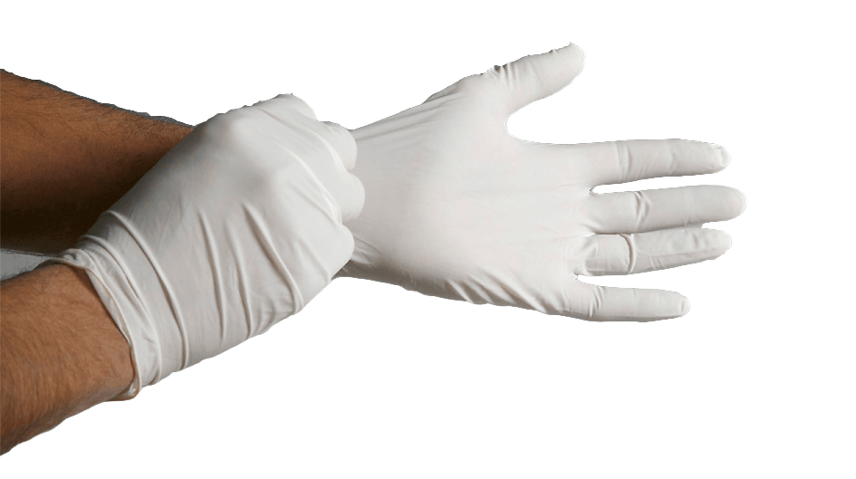 Plasthandske latex PF Medium